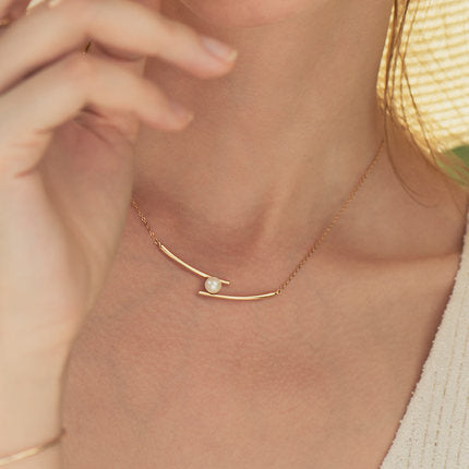 Chopsticks Clavicle Chain 925 Sterling Silver - Lotus Lane