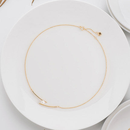Chopsticks Clavicle Chain 925 Sterling Silver - Lotus Lane