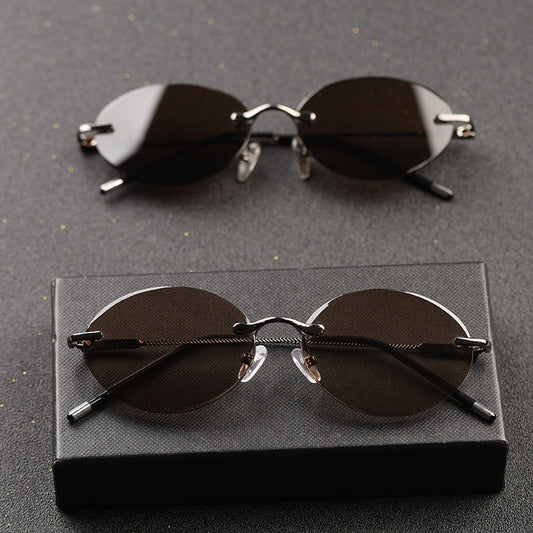 Frameless Oval Style Anti Fatigue Sunglasses - Lotus Lane